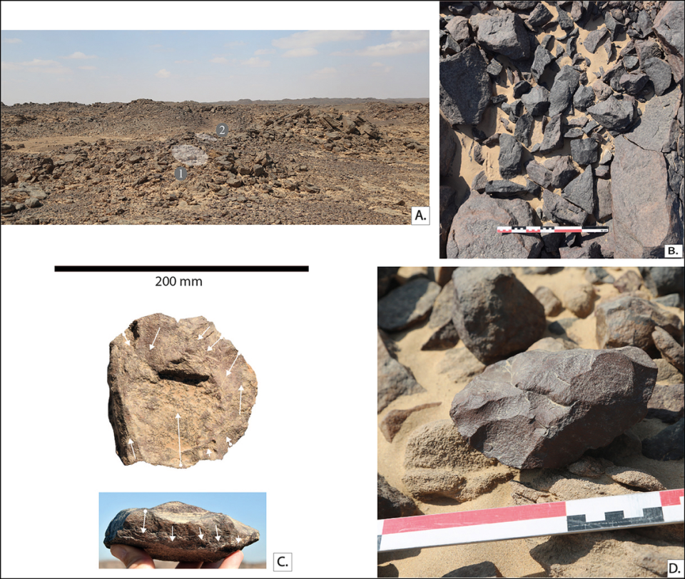 One of the Stone Age workshops found in Wadi Abu Subeira.