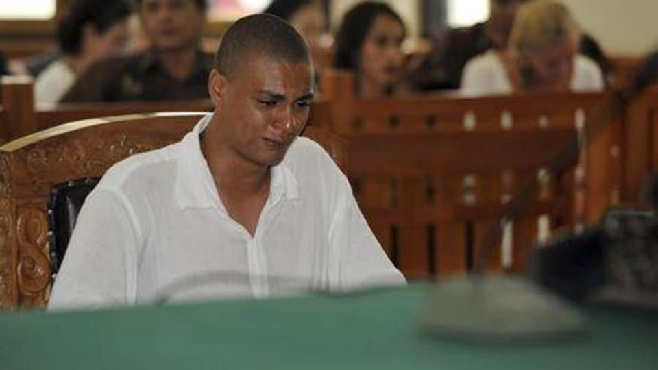 U.S. citizen Tommy Schaefer, the 21-year-old boyfriend of Heather Mack, reacts during his trial in Denpasar court on the Indonesian resort island of Bali. Source: AAP