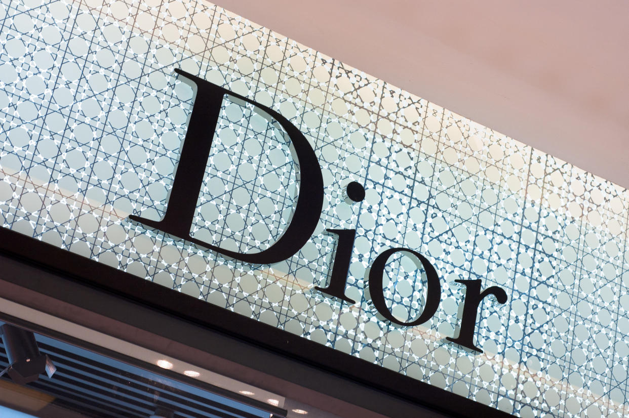 Photograph of the Dior logo outside a shop. (PHOTO: Getty Images)