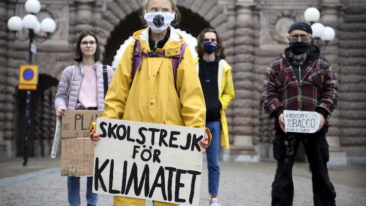 Auch in Corona-Zeiten geht Gründerin Greta Thunberg auf die Straße.  Foto: dpa