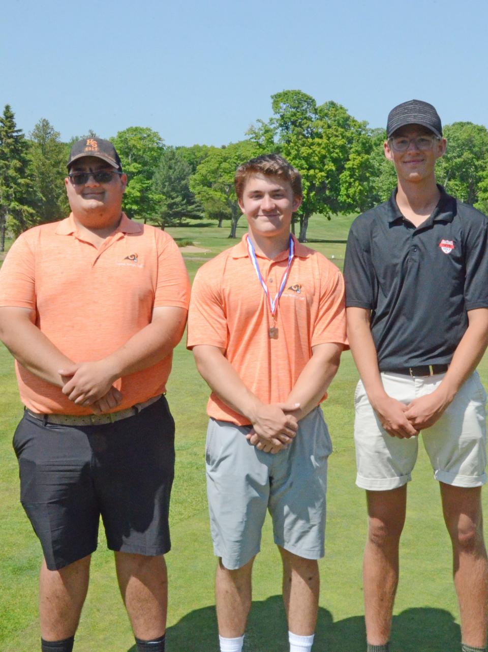 The three individual qualifiers out of Tuesday's Harbor Springs regional include (from left) Olin Alonzi and Carson Chumbler of Harbor Springs and East Jordan's Jonathan Ringstrom.