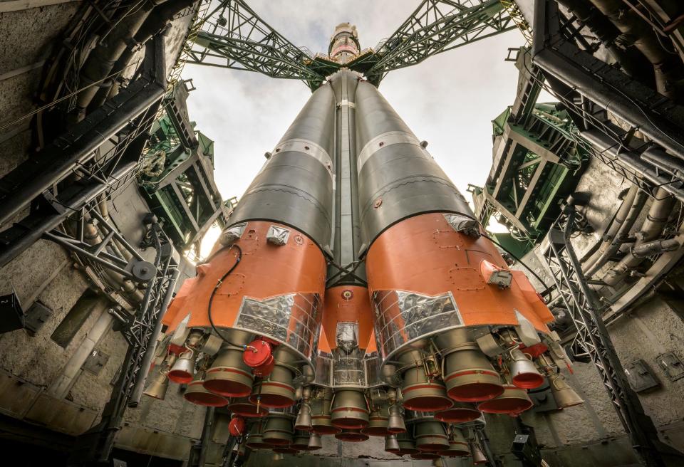 a large rocket shot from underneath