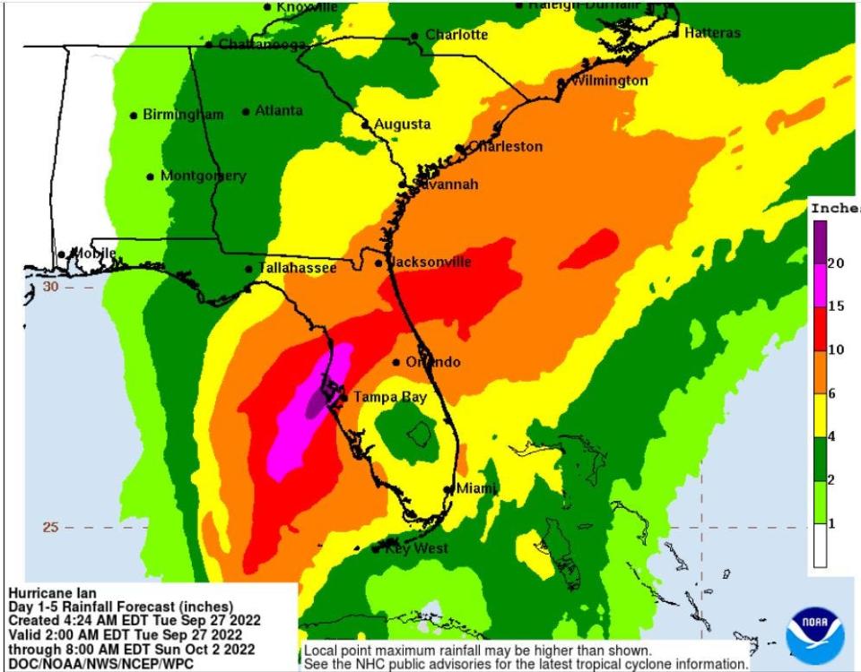 Rainfall rates through Sunday.