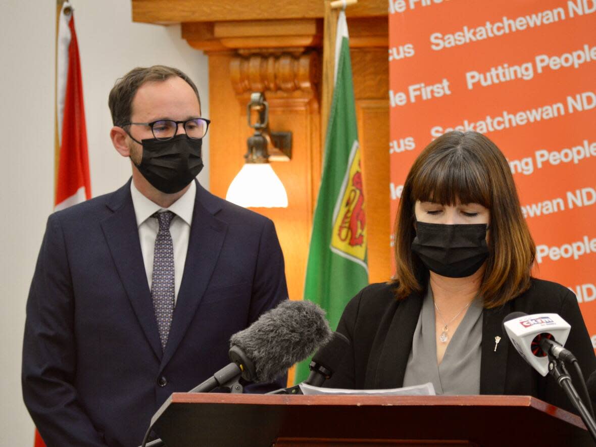 The Saskatchewan NDP is calling on the province to delay in-class learning by one week to create a comprehensive plan for school divisions to follow as COVID-19 cases rise. However, the province says it has a plan in place — and it includes thousands more rapid tests and medical-grade masks in schools. (Alexander Quon/CBC News - image credit)