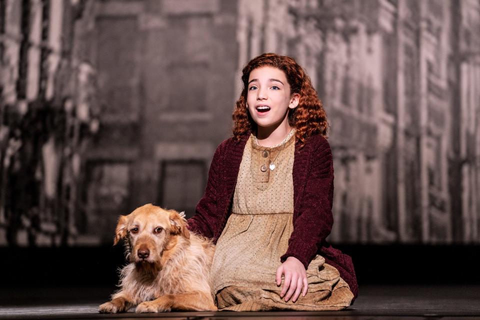 Ellie Pulsifer as Annie and Addison as Sandy are scheduled to appear in the production of "Annie" on Feb. 13 at the Performing Arts Center.