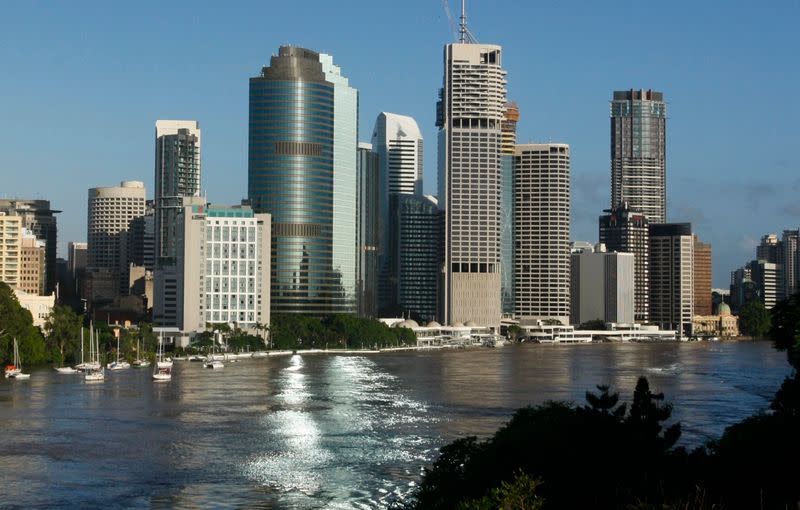 FILE PHOTO: The Brisbane River is seen flowing past the skyline of central Brisbane