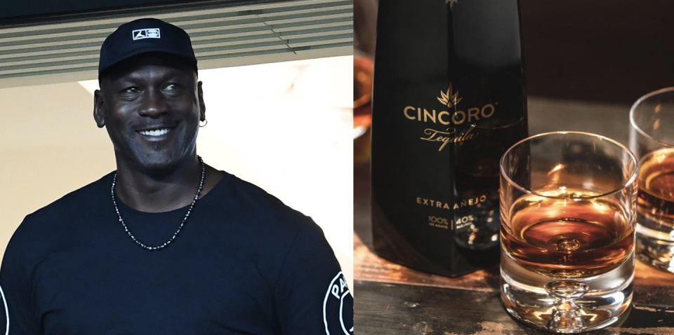 <p>Michael Jordan and his partners worked for years to develop Cincoro, a tequila that's smooth on the palate and rich and complex in flavor. His favorite of the brand's line-up: Cincoro's ultra-luxe Extra Añejo, something you can see him sipping during <em>The Last Dance</em> docuseries.</p><p><a class="link " href="https://go.redirectingat.com?id=74968X1596630&url=https%3A%2F%2Fwww.reservebar.com%2Fproducts%2Fcincoro-tequila-blanco&sref=https%3A%2F%2Fwww.redbookmag.com%2Ffood-recipes%2Fg34171716%2Fcelebrity-alcohol-brands%2F" rel="nofollow noopener" target="_blank" data-ylk="slk:BUY NOW;elm:context_link;itc:0;sec:content-canvas">BUY NOW</a> <em><strong>$80, reservebar.com</strong></em></p>