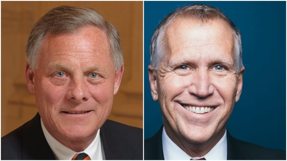 Sens. Richard Burr, left, and Thom Tillis