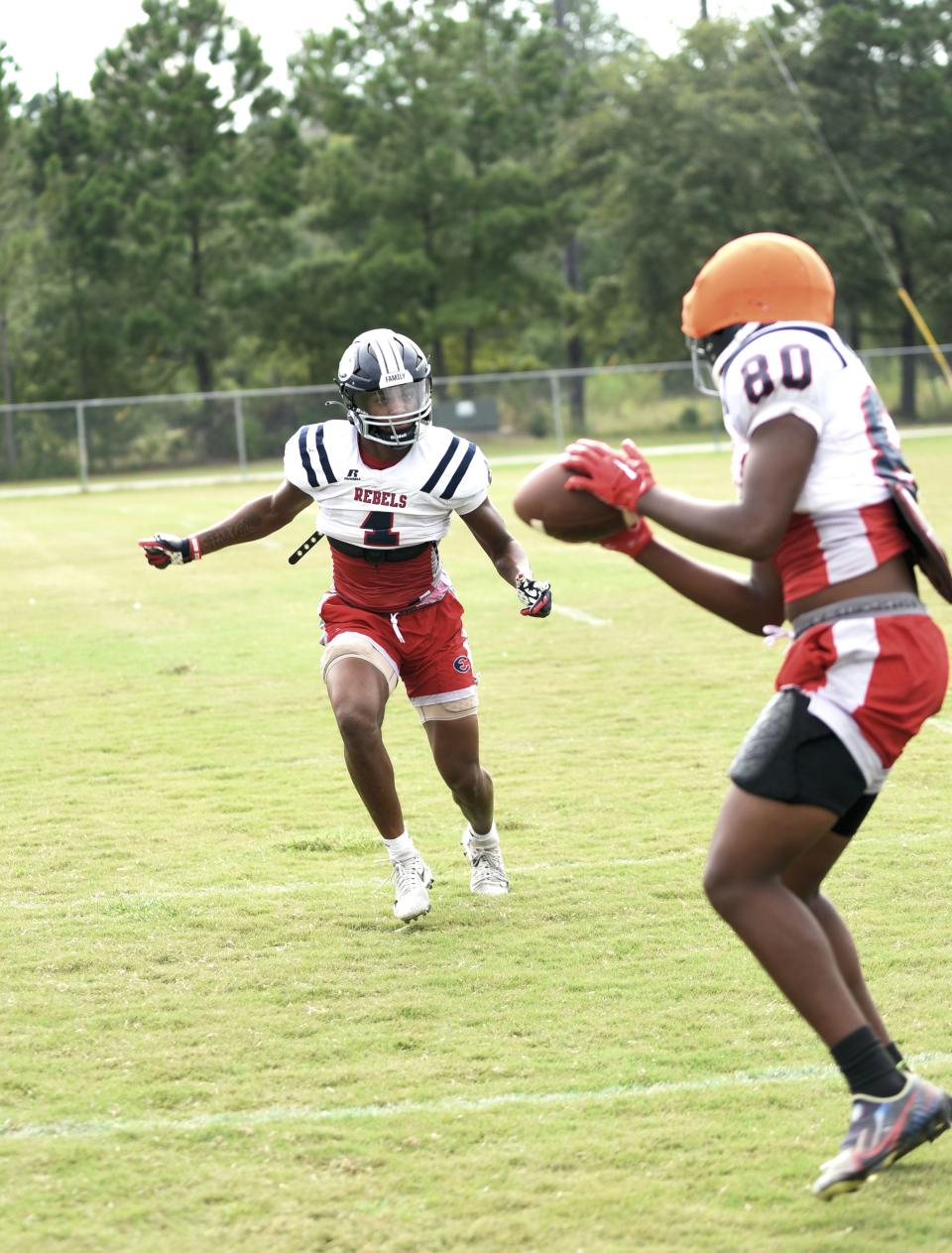 Effingham County's Keion Wallace is an emerging star both as a wide receiver and a defensive back.