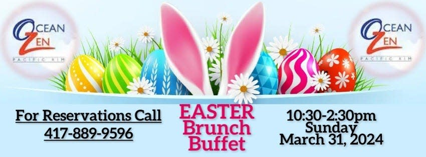 Ocean Zen is hosting an Easter Brunch Buffet from 10:30 a.m. to 2:30 p.m. on Sunday, March 31, 2024. Reservations are encouraged