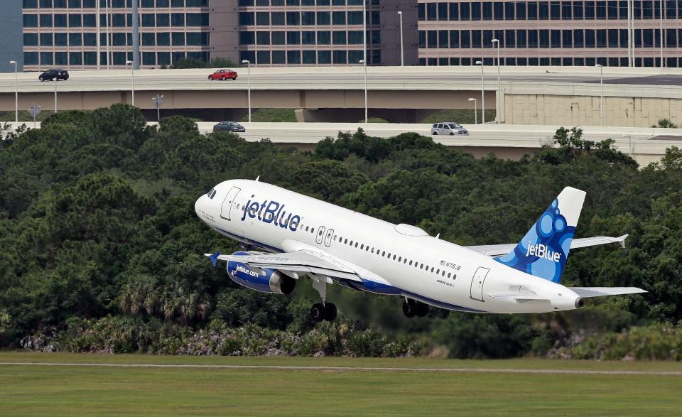 JetBlue's president is reassuring travelers who aren't older or don't have underlying health conditions that it's still safe for them to fly in spite of the coronavirus.