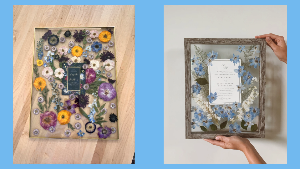 Best Etsy wedding gifts: Pressed flower frame