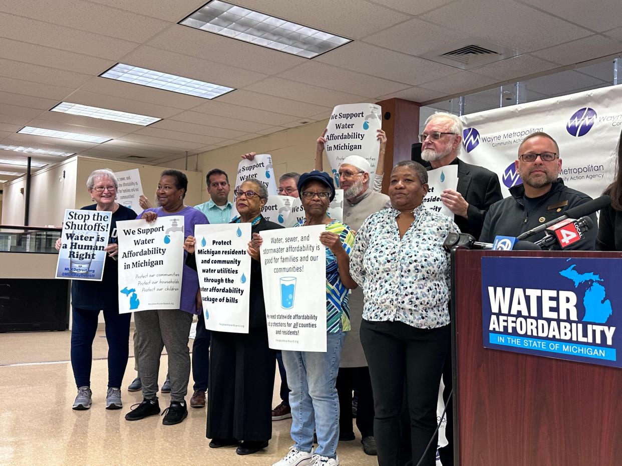 Democratic lawmakers and Detroit city officials joined community advocates at the Wayne Metropolitan Community Action Agency to announce a package of bills that seek to make water more affordable across Michigan during a news conference Oct. 2, 2023.