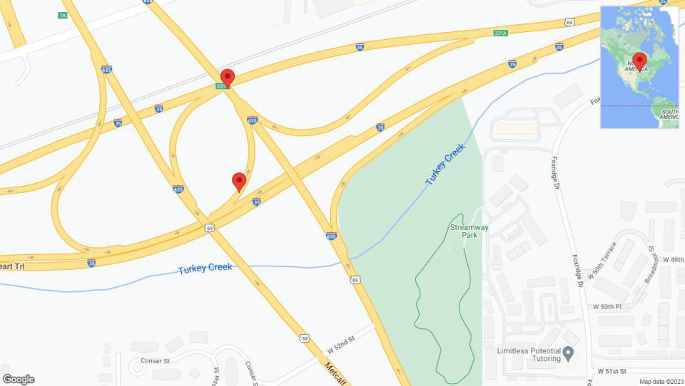 A detailed map that shows the affected road due to 'Crash update: Monarch Highway' on November 22nd at 5:35 p.m.