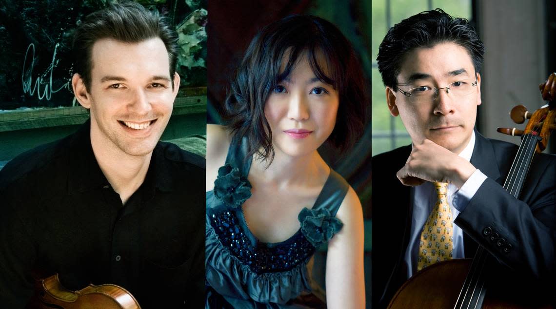 The Horszowski Trio is cellist Ole Akahoshi, pianist Rieko Aizawa and violinist Jesse Mills. 