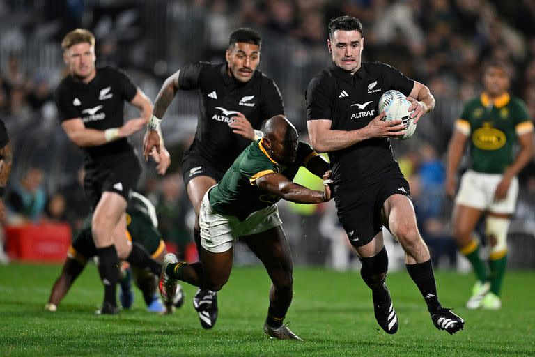 La velocidad de Will Jordan, una de las armas de los All Blacks para penetrar la defensa sudafricana