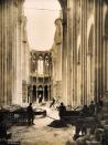 The East end of the Nave in the Basilique at Saint-Quentin in Northern France, photographed soon after the end of World War One, circa March 1919. This image is from a series documenting the damage and devastation that was caused to towns and villages along the Western Front in France and Belgium during the First World War. (Photo by Popperfoto/Getty Images)