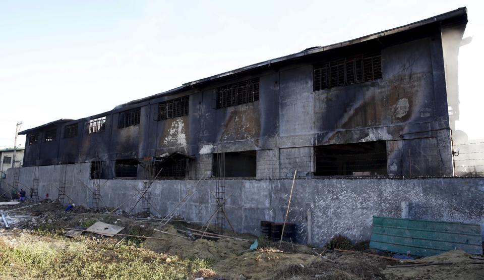 A a gutted slipper factory is pictured in Valenzuela