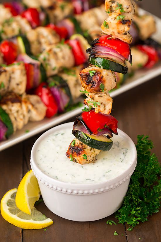 Greek Chicken Kebabs with Tzatziki Sauce