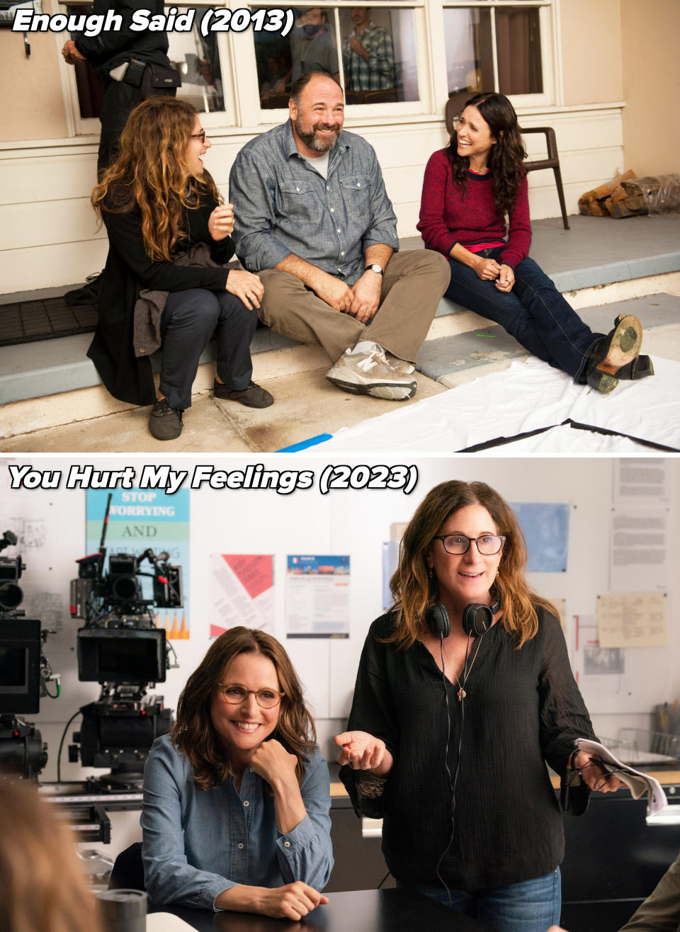 Julia Louis-Dreyfus and Nicole Holofcener on the sets of "Enough Said" and "You Hurt My Feelings"