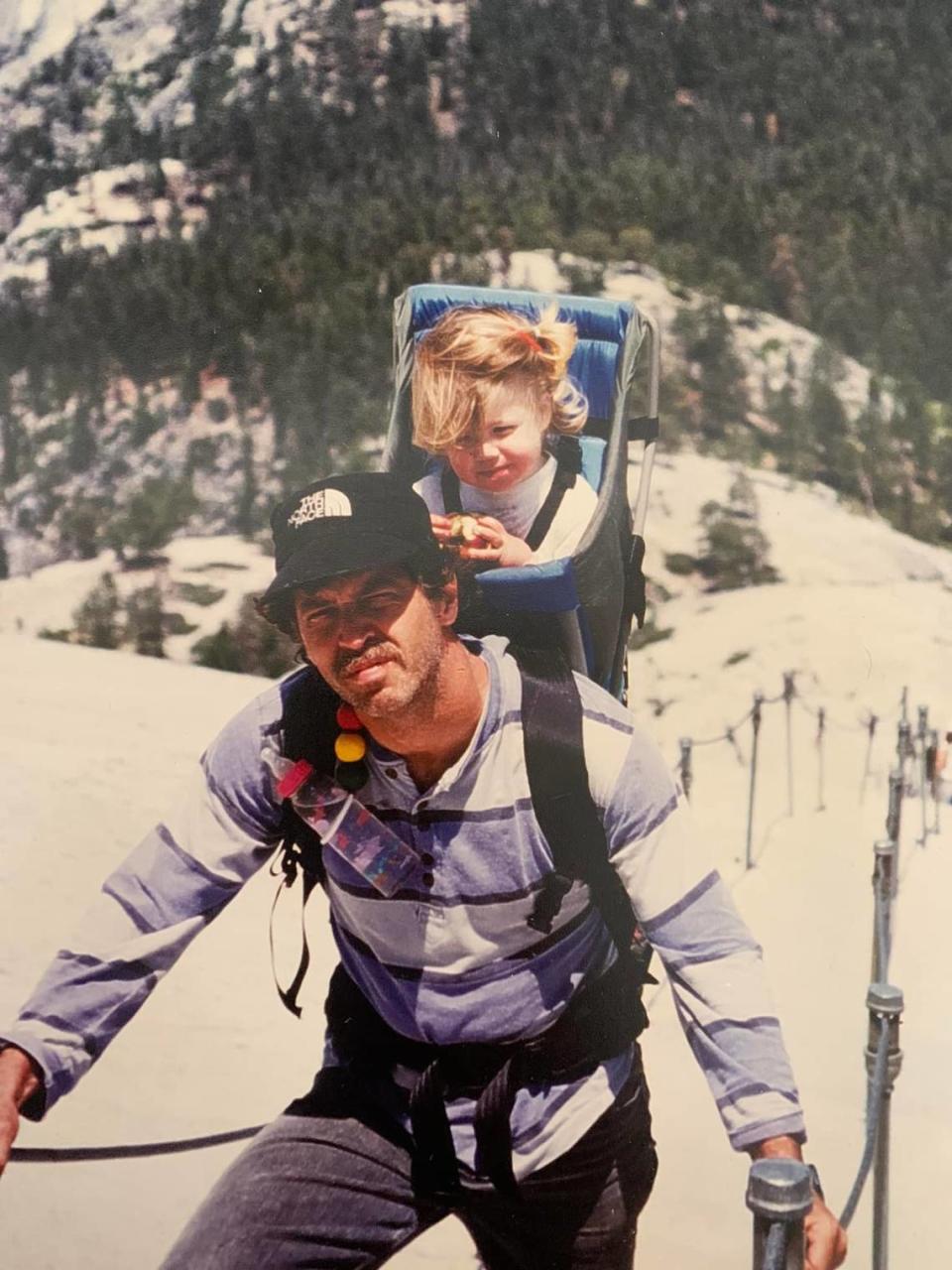 Mike Corbett and his daughter, Ellie, on Half Dome.