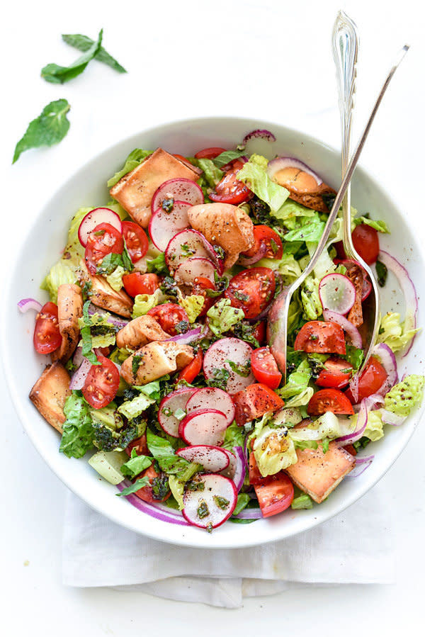 <strong>Get the <a href="http://www.foodiecrush.com/the-best-fattoush-salad/" target="_blank">Fattoush Salad recipe</a>&nbsp;from Foodie Crush</strong>