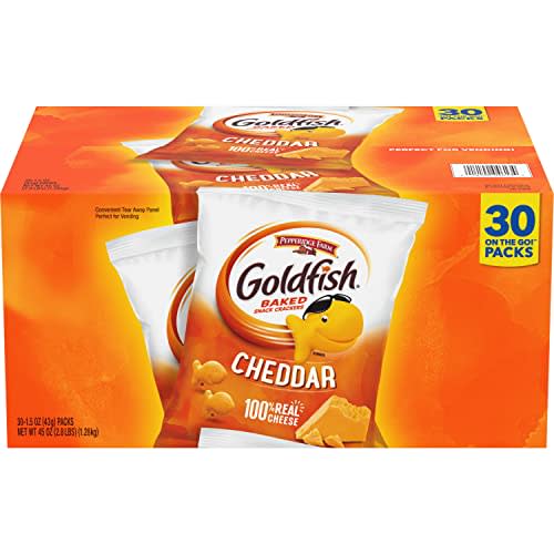 Pepperidge Farm Goldfish Cheddar Crackers, 1.5 oz. Snack Packs, 30-count Multi-pack Box