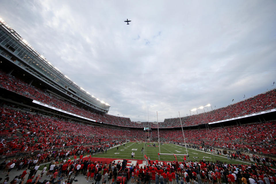 Sep 3, 2022; Columbus, Ohio, USA; General view before the game between the Ohio State Buckeyes and the Notre Dame Fighting Irish at Ohio Stadium. Mandatory Credit: Joseph Maiorana-USA TODAY Sports