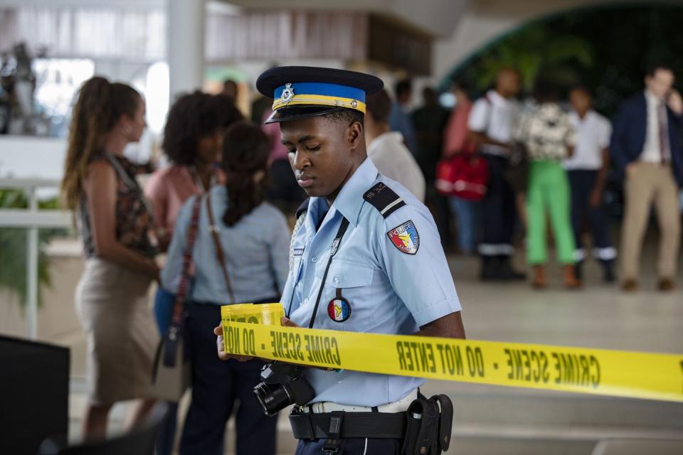 tahj miles as marlon pryce, death in paradise, season 11 episode 8