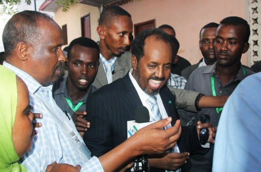 Somalia's newly elected President Hassan Sheikh Mohamud is pictured after winning a majority of votes in Mogadishu on September 10. The election of a new president raised hope Tuesday that Somalia could emerge from two decades of civil war, but Islamist rebels and observers reminded Hassan of the tough road ahead