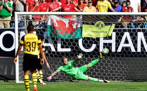 Loris Karius fails to save a penalty - Loris Karius' days as Liverpool's No 1 are numbered  - Credit: Getty Images