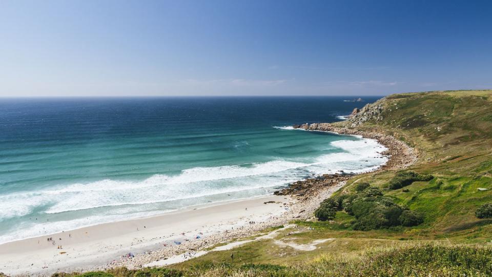 <p>Sandy and about 150 metres long, Gwenver Beach is located near Penzance, West Cornwall. At low tide it joins up with Sennen beach, while at high tide it feels secluded and rural enough not to get crowded. Gorgeous. </p>