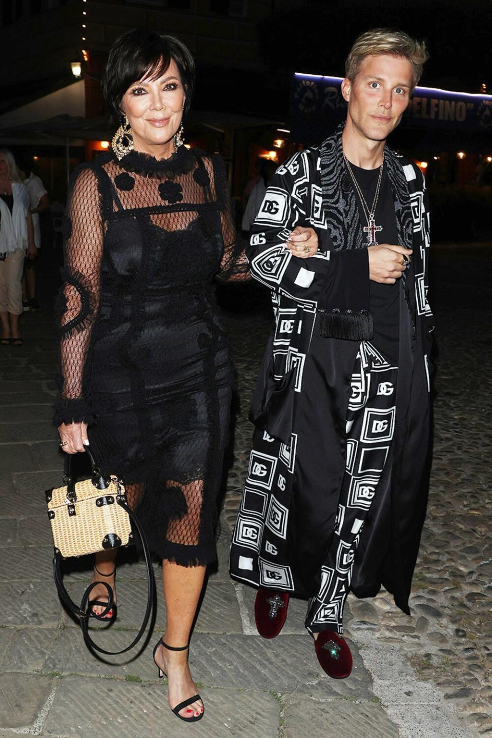 PORTOFINO, ITALY - MAY 20: Travis Barker and Kourtney Kardashian are seen out in Portofino on May 20, 2022 in Portofino, Italy. (Photo by NINO/GC Images)