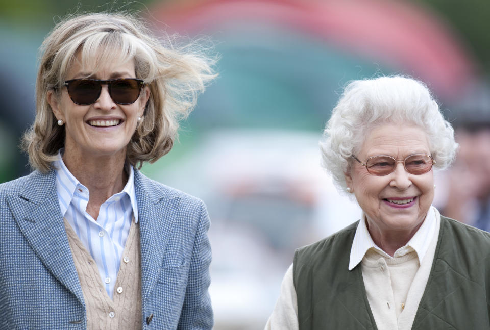 The Queen And Lady Penny Brabourne At The Royal Windsor Horse Show In Home Park, Windsor. (Photo by Mark Cuthbert/UK Press via Getty Images)