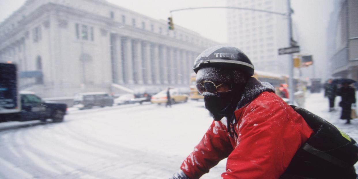 New York: Blizzard of '96. Bike Messenger.