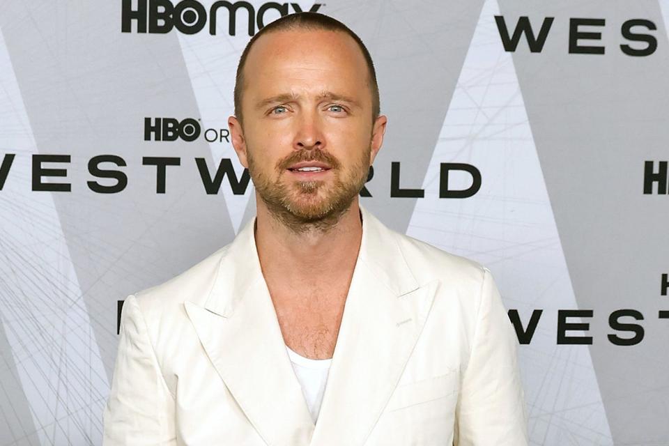 <p>Taylor Hill/Getty Images</p> Aaron Paul attends the premiere of HBO