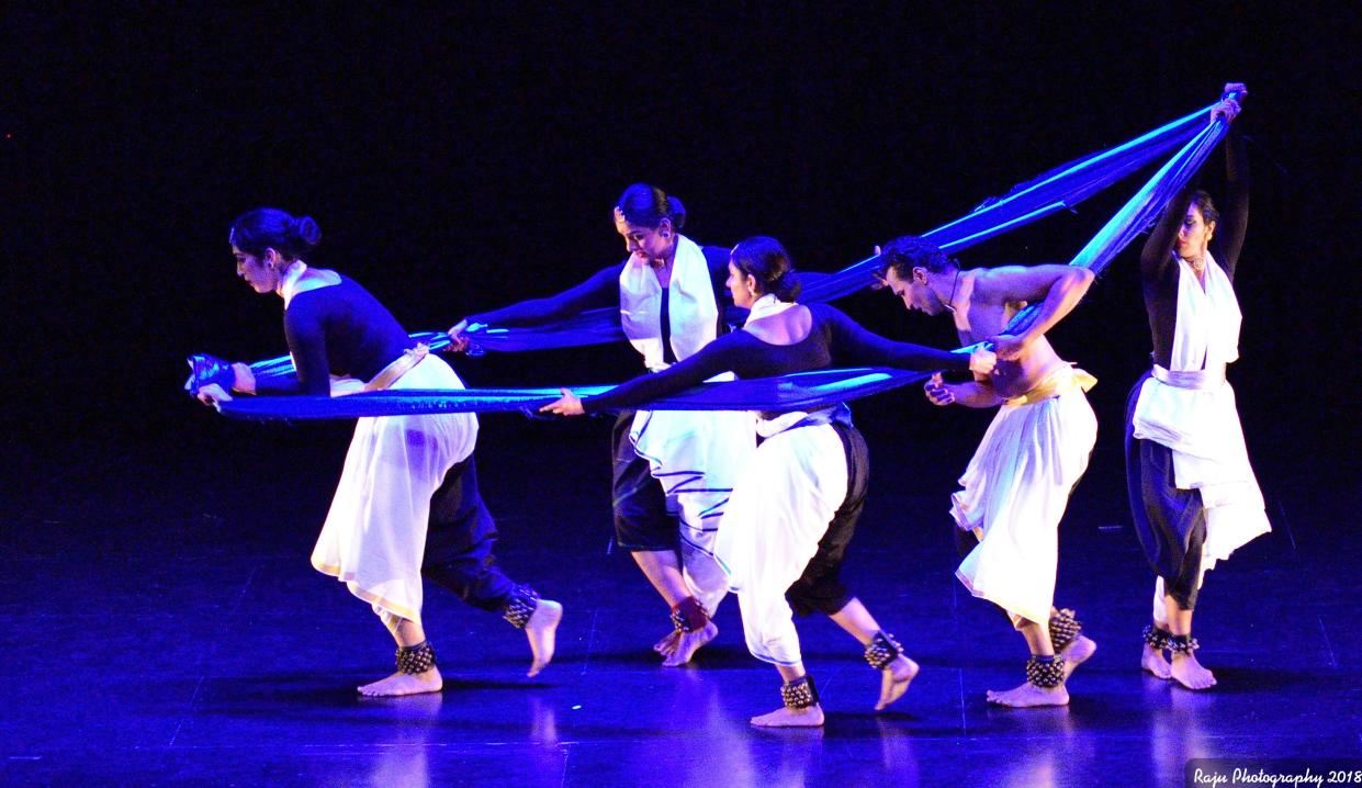 Actors performing a rendition of "Life of Pi" during the Geeva Arts Festival in Louisville.