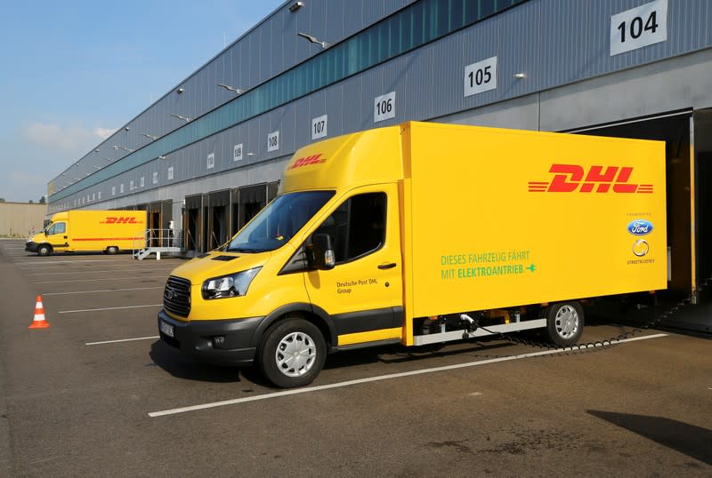 Deutsche Post DHL StreetScooter Work XL electric van seen during presentation in Cologne