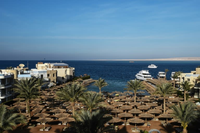 A general view shows a hotel in Egypt's Red Sea resort of Hurghada on February 19, 2018