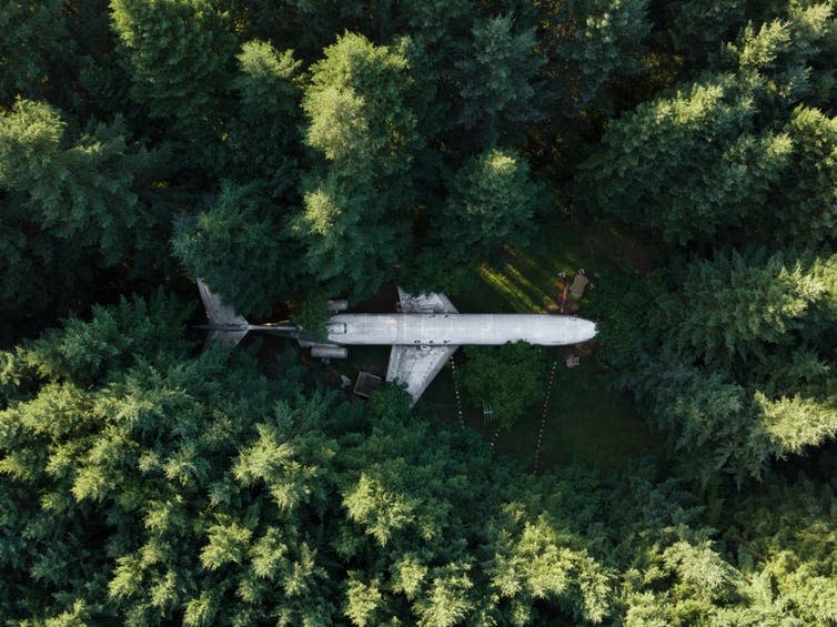 <span class="caption">For the moment, aeroplanes are only ever green when they’re grounded.</span> <span class="attribution"><span class="source">Dan Meyers/Unsplash</span>, <a class="link " href="http://artlibre.org/licence/lal/en" rel="nofollow noopener" target="_blank" data-ylk="slk:FAL;elm:context_link;itc:0;sec:content-canvas">FAL</a></span>