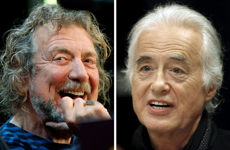 FILE PHOTO: A combination file photos of Led Zeppelin lead singer Plant and guitarist Page