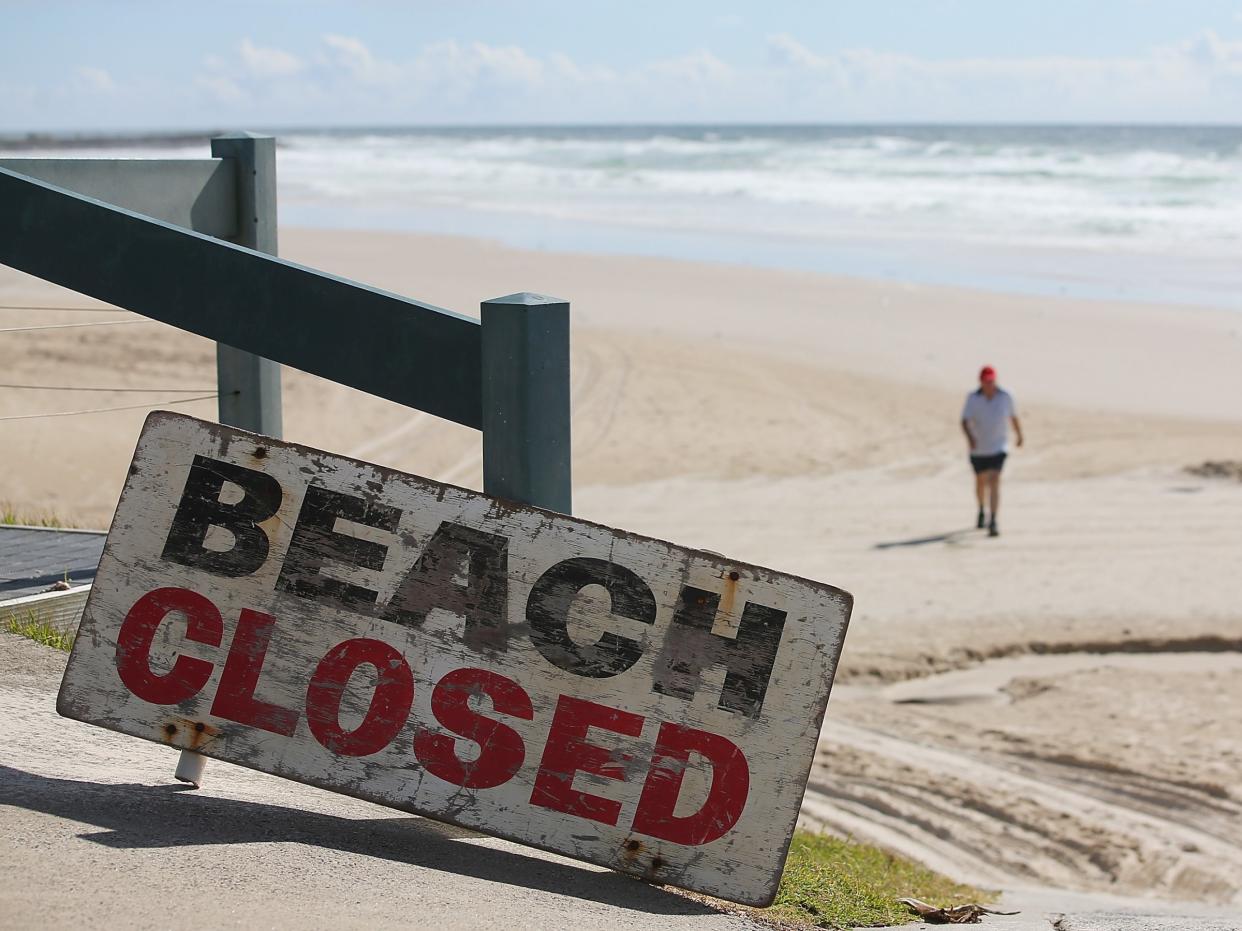 Beach closed