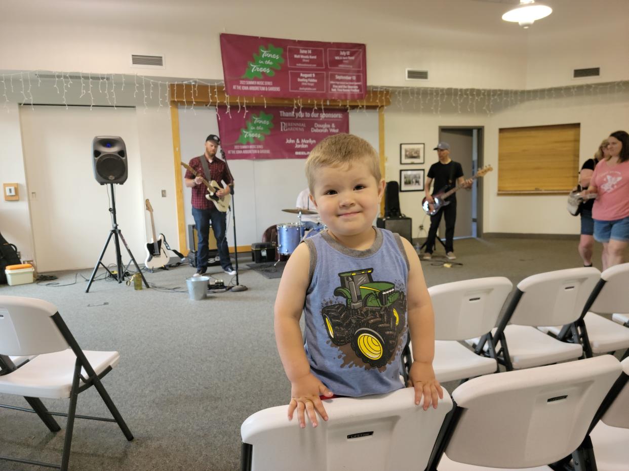 The Iowa Arboretum & Gardens has launched a new summer concert series called Tunes in the Trees held at the Beckwith Grand Pavilion the second Tuesday of each month. Pictured is attendee Perry Edwards from the Arboretum’s first concert event in June, featuring the Matt Woods Band.