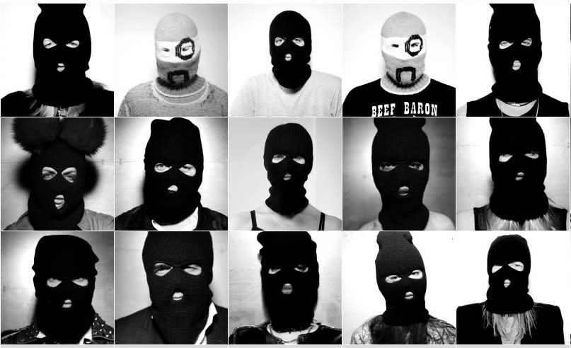 In 2014 Gareth Pugh, Nick Knight and Ruth Hogben displayed solidarity with feminist punk rock protest group Pussy Riot through a series of short films featuring balaclava-clad designers, models and editors