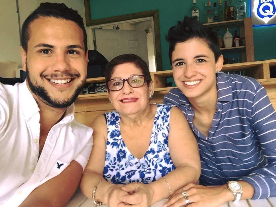 Samy Nemir Olivare (left) with his mother and sister.&nbsp; (Photo: Samy Nemir Olivares)