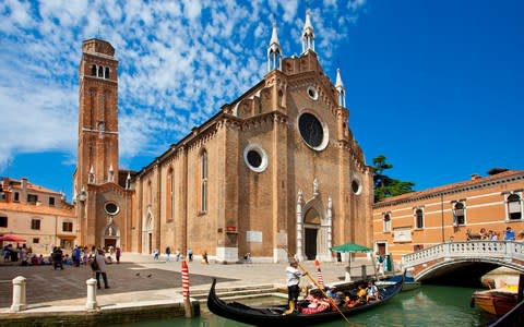 Santa Maria Gloriosa dei Frari church in Venice's San Polo district - Credit: Getty