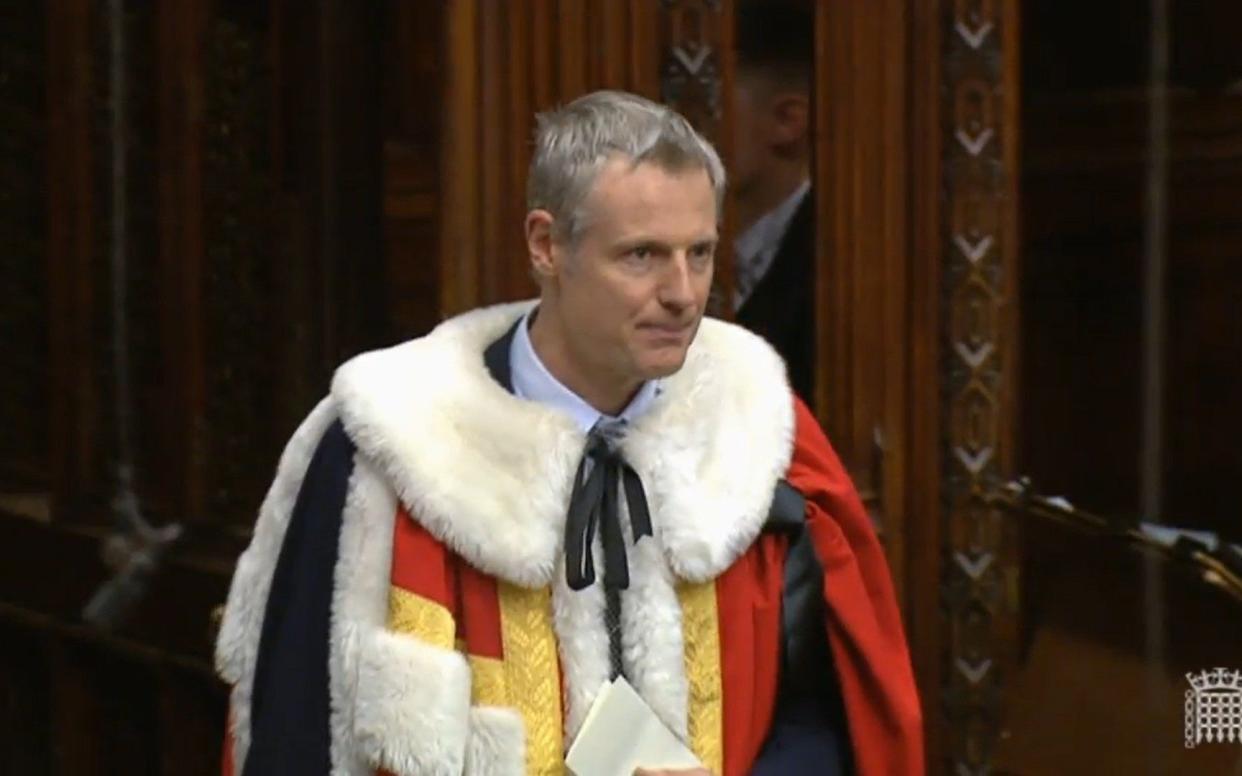 Lord Goldsmith wears faux fur in the House of Lords - House of Lords/PA Wire