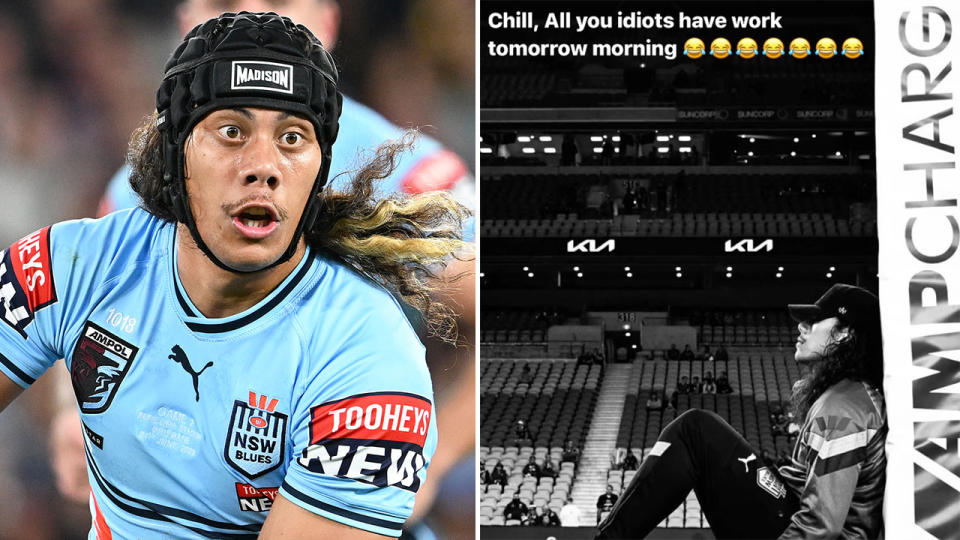 Seen here, Jarome Luai and his controversial Instagram post.