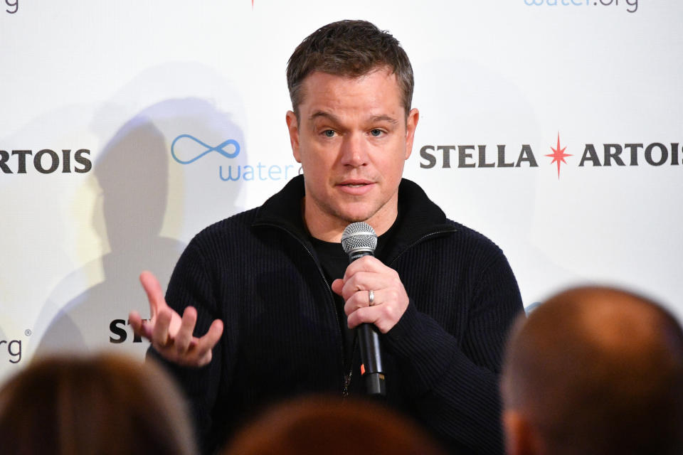 Matt Damon speaks about Water.org, which he co-founded with&nbsp;Gary White to increase access to safe water and sanitation worldwide, in New York City in January 2018. (Photo: Dia Dipasupil via Getty Images)