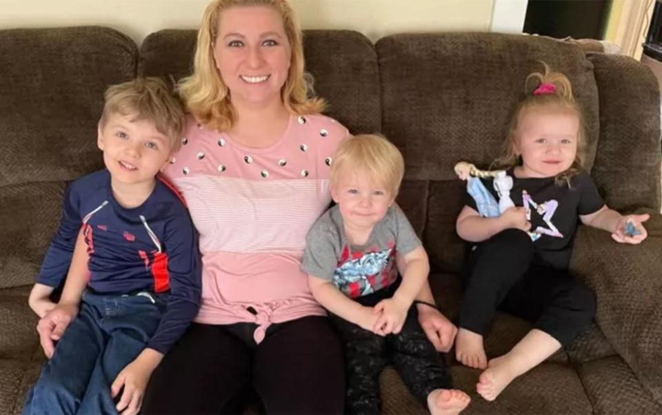 GoFundMe Debra Karels and her three children, Bryant, 5, Cassidy, 3 and Gideon, 2.